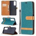 For Huawei P smart 2021 / Y7a Lite Color Matching Denim Texture Horizontal Flip Leather Case with Holder & Card Slots & Wallet & Lanyard(Green) - 1