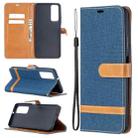 For Huawei P smart 2021 / Y7a Lite Color Matching Denim Texture Horizontal Flip Leather Case with Holder & Card Slots & Wallet & Lanyard(Dark Blue) - 1