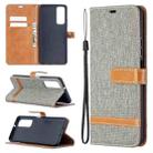 For Huawei P smart 2021 / Y7a Lite Color Matching Denim Texture Horizontal Flip Leather Case with Holder & Card Slots & Wallet & Lanyard(Grey) - 1
