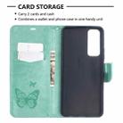 For Huawei P smart 2021 / Y7a Two Butterflies Embossing Pattern Horizontal Flip Leather Case with Holder & Card Slot & Wallet & Lanyard(Green) - 5