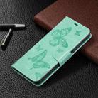 For Huawei P smart 2021 / Y7a Two Butterflies Embossing Pattern Horizontal Flip Leather Case with Holder & Card Slot & Wallet & Lanyard(Green) - 6
