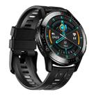 GT2 1.3 inch Full-fit Round Screen Smart Watch, Support Bluetooth Call / Heart Rate Monitor / Blood Pressure Monitoring, Style: Silicone Strap(Black) - 1