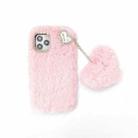 Solid Color Plush Love Pendant TPU Protective Case For iPhone 11(Grey) - 1