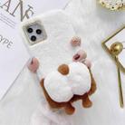 For iPhone 11 Pro Corgi Butt Plush TPU Protective Case (White) - 1