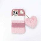 Color Matching Plush Love Pendant TPU Protective Case For iPhone 11 Pro Max - 1