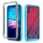 For Motorola Moto E6s (2020) Starry Sky Solid Color Series Shockproof PC + TPU Protective Case(Light Blue) - 1