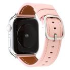 For Apple Watch Series 7 41mm / 6 & SE & 5 & 4 40mm / 3 & 2 & 1 38mm Modern Style Buckle Genuine Leather Strap(Pink) - 1