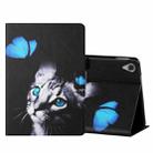 For Lenovo Tab M10 HD 2nd Gen TB-X306X Colored Drawing Horizontal Flip Leather Case with Holder & Card Slots & Sleep / Wake-up Function(Butterfly Cat) - 1