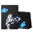 For Amazon Kindle Paperwhite 4 (2018) /3 /2 /1 Colored Drawing Horizontal Flip Leather Case with Holder & Card Slots & Sleep / Wake-up Function(Butterfly Cat) - 1