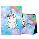 For Amazon Kindle Fire HD10 2015 / 2017 / 2019 Colored Drawing Horizontal Flip Leather Case with Holder & Card Slots & Sleep / Wake-up Function(Unicorn) - 1