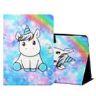 For Amazon Kindle Fire HD8 (2020) Colored Drawing Horizontal Flip Leather Case with Holder & Card Slots & Sleep / Wake-up Function(Unicorn) - 1