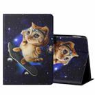 For Amazon Kindle Fire HD8 (2020) Colored Drawing Horizontal Flip Leather Case with Holder & Card Slots & Sleep / Wake-up Function(Skateboard Cat) - 1