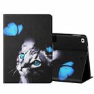 Colored Drawing Horizontal Flip Leather Case with Holder & Card Slots & Sleep / Wake-up Function For iPad Mini 5/4/3/2/1(Butterfly Cat) - 1