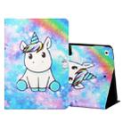 Colored Drawing Horizontal Flip Leather Case with Holder & Card Slots & Sleep / Wake-up Function For iPad Air / Air 2 / 2017 / 2018(Unicorn) - 1