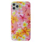 For iPhone 12 / 12 Pro Painted IMD Frosted White Edge TPU Phone Case(Pink) - 1