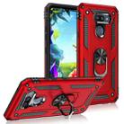 For LG K40S Shockproof TPU + PC Protective Case with 360 Degree Rotating Holder(Red) - 1