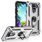 For LG K40S Shockproof TPU + PC Protective Case with 360 Degree Rotating Holder(Silver) - 1