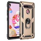 For LG K51S Shockproof TPU + PC Protective Case with 360 Degree Rotating Holder(Gold) - 1