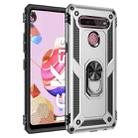 For LG K51S Shockproof TPU + PC Protective Case with 360 Degree Rotating Holder(Silver) - 1