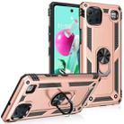 For LG K92 5G Shockproof TPU + PC Protective Case with 360 Degree Rotating Holder(Rose Gold) - 1