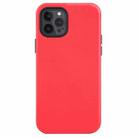Shockproof Genuine Leather Magsafe Case For iPhone 12 Pro Max(Red) - 1