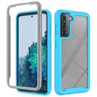 For Samsung Galaxy S21 5G Starry Sky Solid Color Series Shockproof PC + TPU Protective Case(Baby Blue) - 1