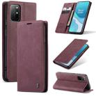 For OnePlus 8T CaseMe-013 Multifunctional Retro Frosted Horizontal Flip Leather Case with Card Slot & Holder & Wallet(Wine Red) - 1
