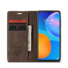 For Huawei P Smart 2021 CaseMe-013 Multifunctional Retro Frosted Horizontal Flip Leather Case with Card Slot & Holder & Wallet(Coffee) - 4