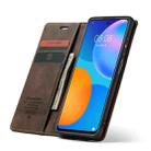 For Huawei P Smart 2021 CaseMe-013 Multifunctional Retro Frosted Horizontal Flip Leather Case with Card Slot & Holder & Wallet(Coffee) - 5