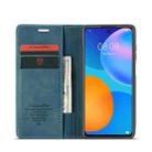 For Huawei P Smart 2021 CaseMe-013 Multifunctional Retro Frosted Horizontal Flip Leather Case with Card Slot & Holder & Wallet(Blue) - 4