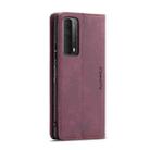 For Huawei P Smart 2021 CaseMe-013 Multifunctional Retro Frosted Horizontal Flip Leather Case with Card Slot & Holder & Wallet(Wine Red) - 3