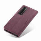 For Huawei P Smart 2021 CaseMe-013 Multifunctional Retro Frosted Horizontal Flip Leather Case with Card Slot & Holder & Wallet(Wine Red) - 8