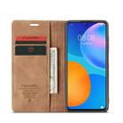 For Huawei P Smart 2021 CaseMe-013 Multifunctional Retro Frosted Horizontal Flip Leather Case with Card Slot & Holder & Wallet(Brown) - 4
