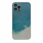 For iPhone 12 mini Liquid Silicone Gradient Color Protective Case (Green) - 1