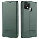 For OPPO A15 AZNS Magnetic Calf Texture Horizontal Flip Leather Case with Card Slots & Holder & Wallet(Dark Green) - 1