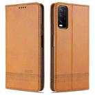 For vivo Y20 AZNS Magnetic Calf Texture Horizontal Flip Leather Case with Card Slots & Holder & Wallet(Light Brown) - 1