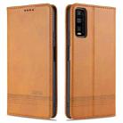 For vivo Y70s / Y51s / IQOO U1 AZNS Magnetic Calf Texture Horizontal Flip Leather Case with Card Slots & Holder & Wallet(Light Brown) - 1