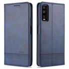 For vivo Y70s / Y51s / IQOO U1 AZNS Magnetic Calf Texture Horizontal Flip Leather Case with Card Slots & Holder & Wallet(Dark Blue) - 1