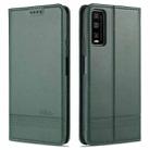 For vivo Y70s / Y51s / IQOO U1 AZNS Magnetic Calf Texture Horizontal Flip Leather Case with Card Slots & Holder & Wallet(Dark Green) - 1