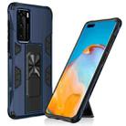 For Huawei P40 Shockproof TPU + PC Magnetic Protective Case with Holder(Blue) - 1