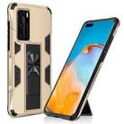 For Huawei P40 Shockproof TPU + PC Magnetic Protective Case with Holder(Gold) - 1