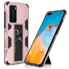 For Huawei P40 Shockproof TPU + PC Magnetic Protective Case with Holder(Rose Gold) - 1