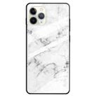 For iPhone 12 / 12 Pro Fashion Marble Tempered Glass Protective Case(White) - 1