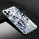 For iPhone 12 / 12 Pro Fashion Marble Tempered Glass Protective Case(Ink Black) - 2