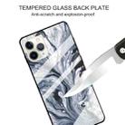 For iPhone 12 / 12 Pro Fashion Marble Tempered Glass Protective Case(Ink Black) - 3