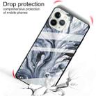 For iPhone 12 / 12 Pro Fashion Marble Tempered Glass Protective Case(Ink Black) - 4