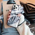 For iPhone 12 / 12 Pro Fashion Marble Tempered Glass Protective Case(Ink Black) - 5