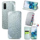 For Samsung Galaxy S20 Blooming Mandala Embossed Pattern Magnetic Horizontal Flip Leather Case with Holder & Card Slots & Wallet(Grey) - 1