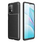 For Xiaomi Redmi Note9 4G Carbon Fiber Texture Shockproof TPU Case(Black) - 1