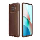 For Xiaomi Redmi Note9 5G Carbon Fiber Texture Shockproof TPU Case(Brown) - 1